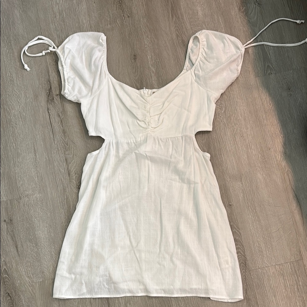 Graduation Altar'd State White Puff Sleeve Dress